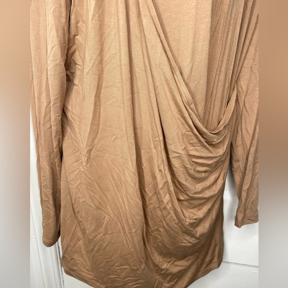 UNIVERSAL STANDARD NWT Nordstrom Brown Draped Long Sleeve Top - Picture 5 of 8